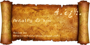 Antalfy Ákos névjegykártya